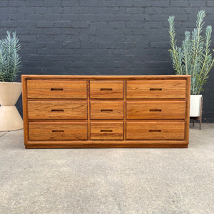 Mid-Century Modern Oak 9-Drawer Dresser, c.1970’s