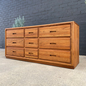 Mid-Century Modern Oak 9-Drawer Dresser, c.1970’s