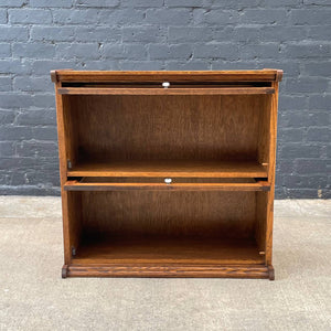 Vintage Short Barristers Oak & Glass Bookcase Shelf, c.1970’s