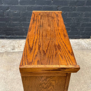 Vintage Short Barristers Oak & Glass Bookcase Shelf, c.1970’s