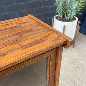 Vintage Short Barristers Oak & Glass Bookcase Shelf, c.1970’s