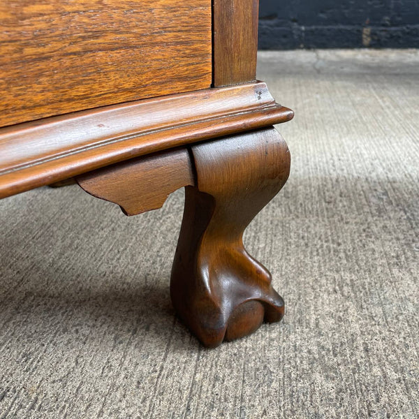 Vintage American Oak Drop-Down Oak Desk with Claw Feet, c.1950’s