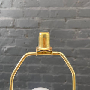 Vintage Mid-Century Modern Sculpted Walnut & Brass Table Lamp, c.1960’s