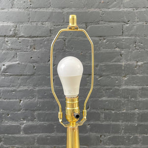 Vintage Mid-Century Modern Sculpted Walnut & Brass Table Lamp, c.1960’s