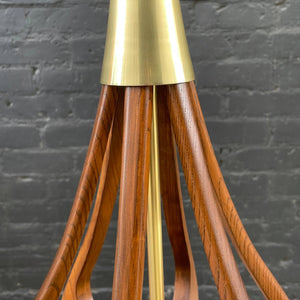 Vintage Mid-Century Modern Sculpted Walnut & Brass Table Lamp, c.1960’s