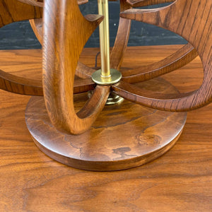 Vintage Mid-Century Modern Sculpted Walnut & Brass Table Lamp, c.1960’s