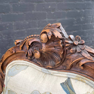 Antique French Louis XV Walnut Petite Chaise Lounge, c.1940’s