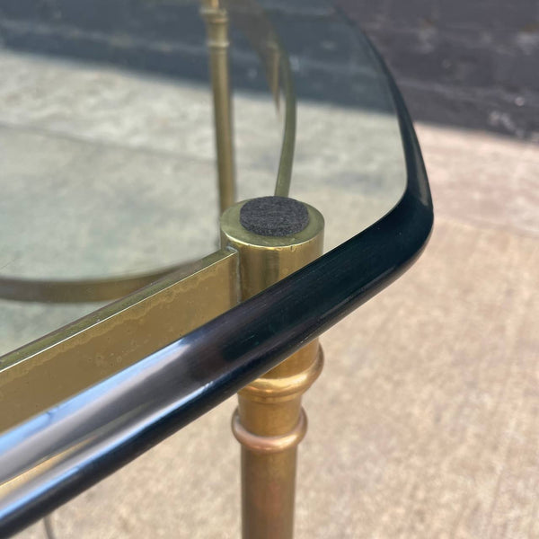 Mid-Century Modern Italian Brass & Glass Coffee Table with Hoof Feet, c.1960’s
