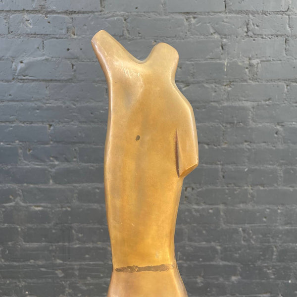 Vintage Mid-Century Modern Brass Abstract Nude Sculpture , c.1960’s