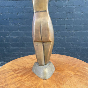 Vintage Mid-Century Modern Brass Abstract Nude Sculpture , c.1960’s