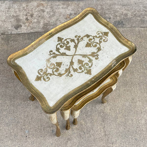 Set of Antique Gilded Wood Florentine Italian Nesting Tables, c.1950’s