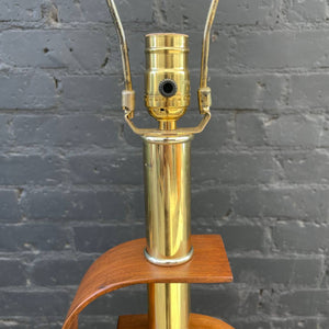 Mid-Century Modern Walnut & Brass Table Lamp, c.1950’s