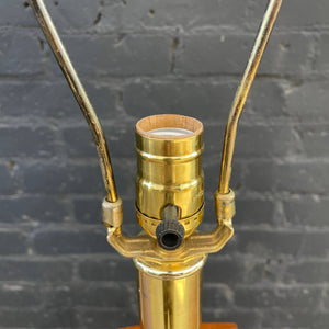 Mid-Century Modern Walnut & Brass Table Lamp, c.1950’s