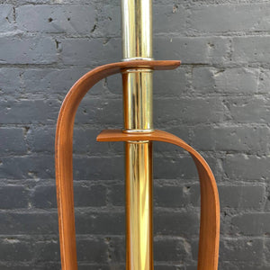 Mid-Century Modern Walnut & Brass Table Lamp, c.1950’s