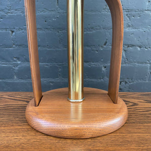Mid-Century Modern Walnut & Brass Table Lamp, c.1950’s
