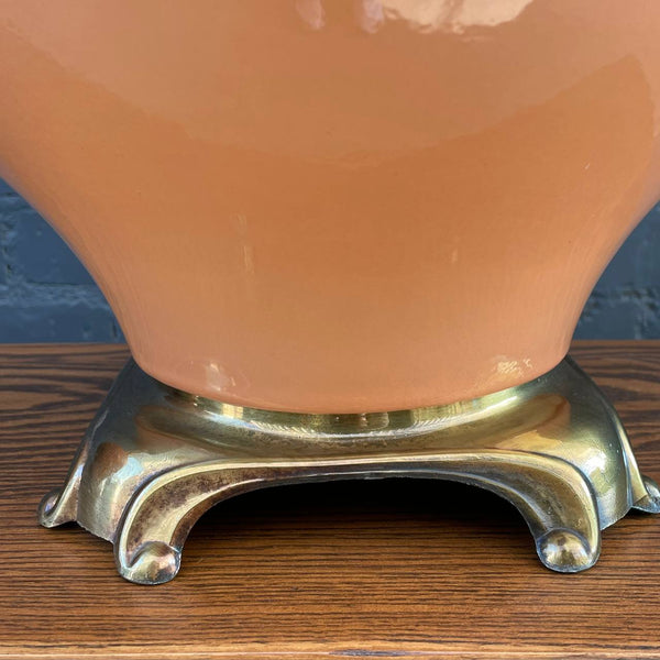 Pair of Mid-Century Modern Ceramic & Brass Table Lamps, c.1970’s