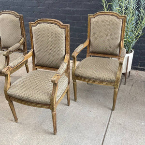 Set of 8 Vintage French Louis XV Sculpted Arm Chairs, c.1960’s