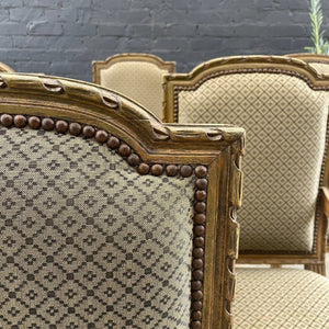 Set of 8 Vintage French Louis XV Sculpted Arm Chairs, c.1960’s