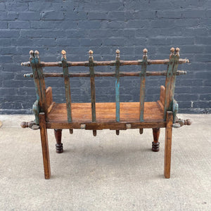 Vintage Outdoor Garden Boho Style Bench, c.1960’s