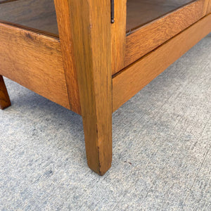 Antique Mission Style Oak & Glass Bookcase Cabinet, c.1950’s