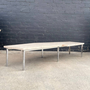 Mid-Century Modern Travertine Top & Chrome Coffee Table c.1950’s