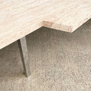 Mid-Century Modern Travertine Top & Chrome Coffee Table c.1950’s