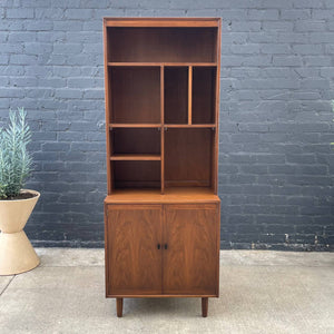 Mid-Century Modern Walnut Bookcase Cabinet Credenza, c.1950’s