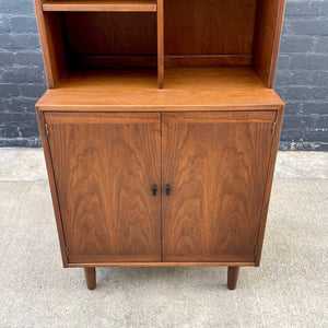 Mid-Century Modern Walnut Bookcase Cabinet Credenza, c.1950’s