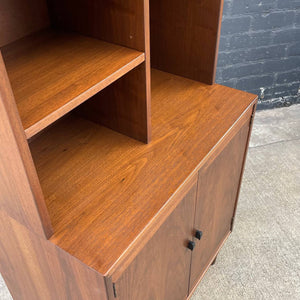 Mid-Century Modern Walnut Bookcase Cabinet Credenza, c.1950’s