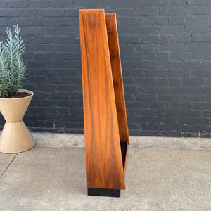Mid-Century Modern Walnut Pyramid Bookcase by Merton Gershun for Dillingham, c.1950’s
