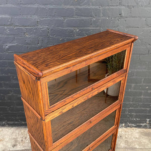 Vintage Barristers Oak & Glass Bookcase Shelf Cabinet, c.1970’s