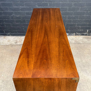 Mid-Century Modern Walnut & Brass Campaign Style Dresser by Henredon, c.1950’s
