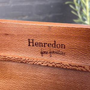 Mid-Century Modern Walnut & Brass Campaign Style Dresser by Henredon, c.1950’s