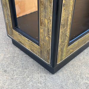 Bernard Rhone Acid Etched Brass Etagere Bookshelf for Mastercraft, c.1970’s