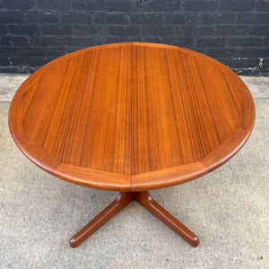 Mid-Century Danish Modern Expanding Teak Round Dining Table, c.1960’s