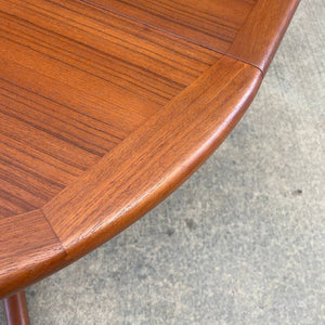 Mid-Century Danish Modern Expanding Teak Round Dining Table, c.1960’s