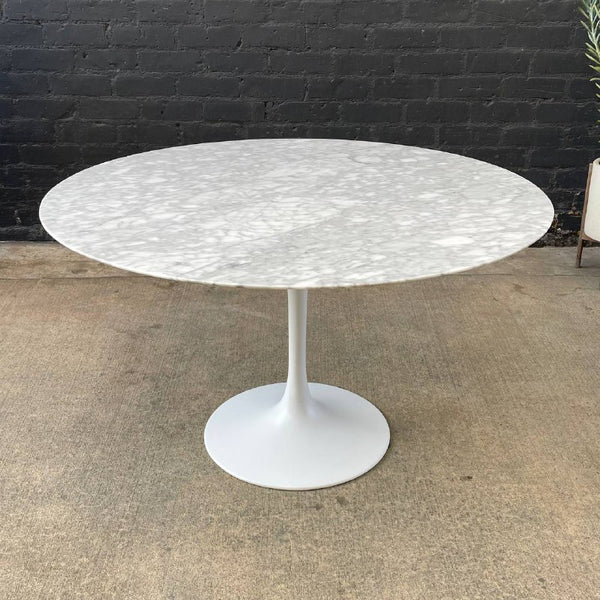 Mid-Century Modern Tulip Style Marble Top Dining Table