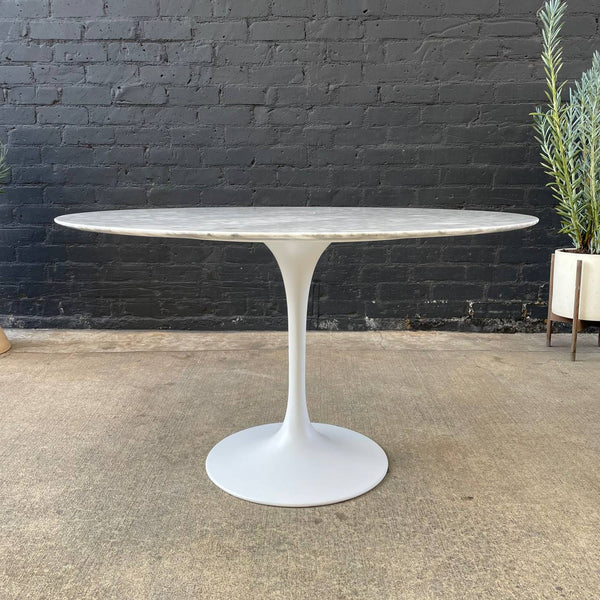 Mid-Century Modern Tulip Style Marble Top Dining Table