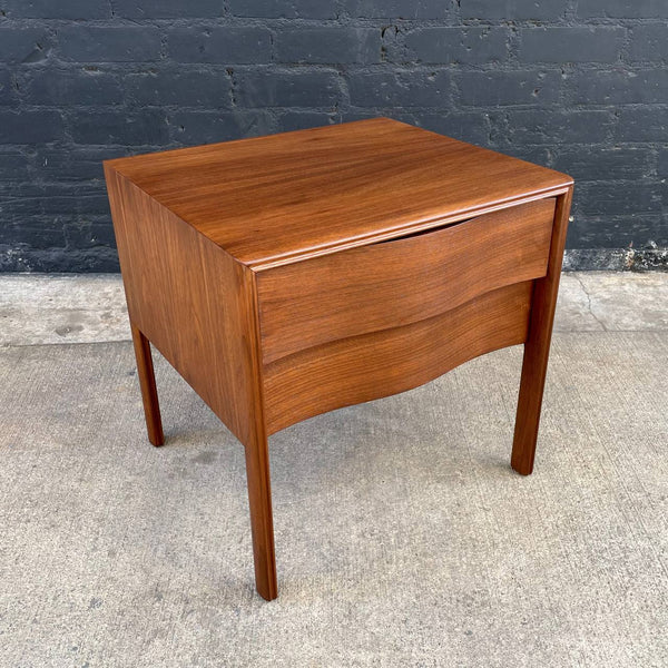 Mid-Century Modern Sculpted Front Walnut Night Stand, c.1950’s