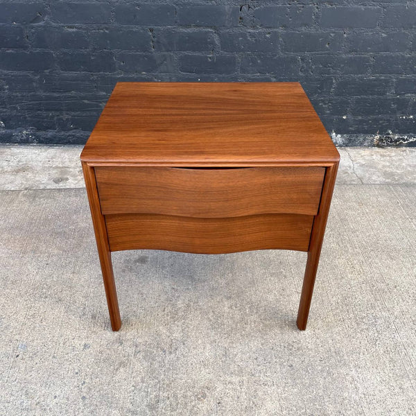 Mid-Century Modern Sculpted Front Walnut Night Stand, c.1950’s