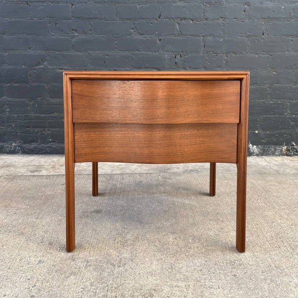 Mid-Century Modern Sculpted Front Walnut Night Stand, c.1950’s