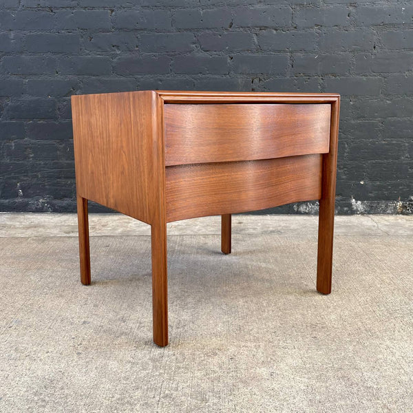 Mid-Century Modern Sculpted Front Walnut Night Stand, c.1950’s