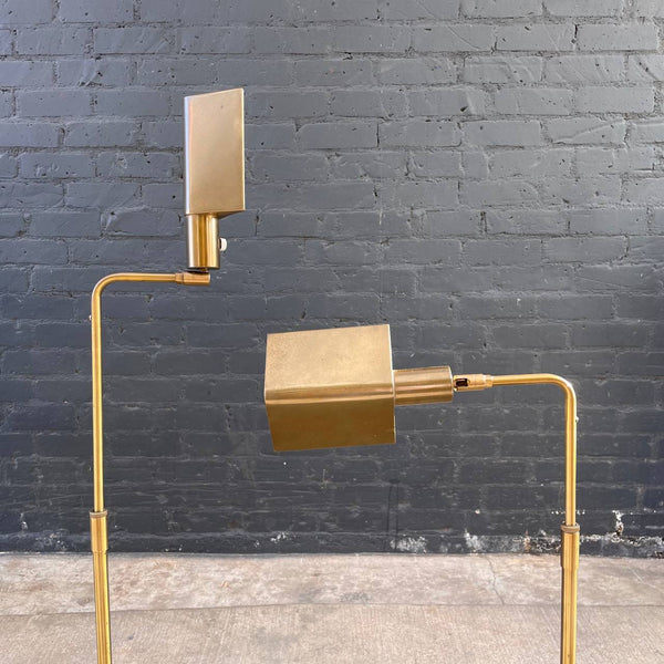 Pair of Mid-Century Modern Adjustable Brass Floor Lamps by Koch & Lowy, c.1960’s