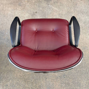 Set of Five Charles Pollock for Knoll Leather Executive Desk Chair’s, c.1950’s