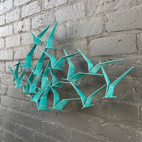 Signed Mid-Century Modern “Flock of Birds” Wall Sculpture by Curtis Jere, c.1980’s