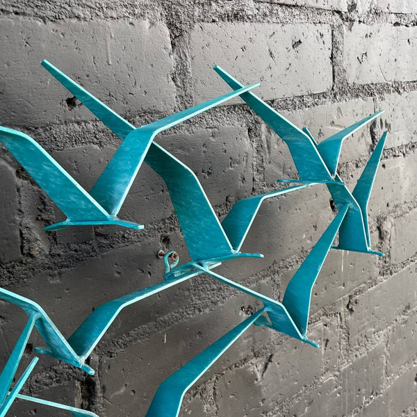 Signed Mid-Century Modern “Flock of Birds” Wall Sculpture by Curtis Jere, c.1980’s