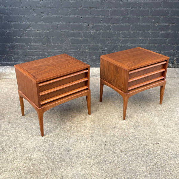 Pair of Mid-Century Modern “Rhythm” Walnut Night Stands by Lane, c.1950’s