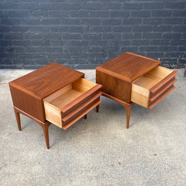 Pair of Mid-Century Modern “Rhythm” Walnut Night Stands by Lane, c.1950’s