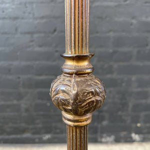 Antique Art Deco Style Brass Table Lamp with Tiffany Style Shade, c.1940’s