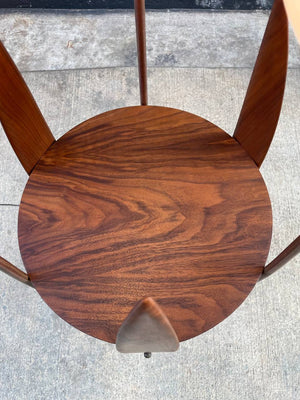 Mid-Century Modern Walnut Sculpted Walnut & Brass Floor Lamp, c.1960’s